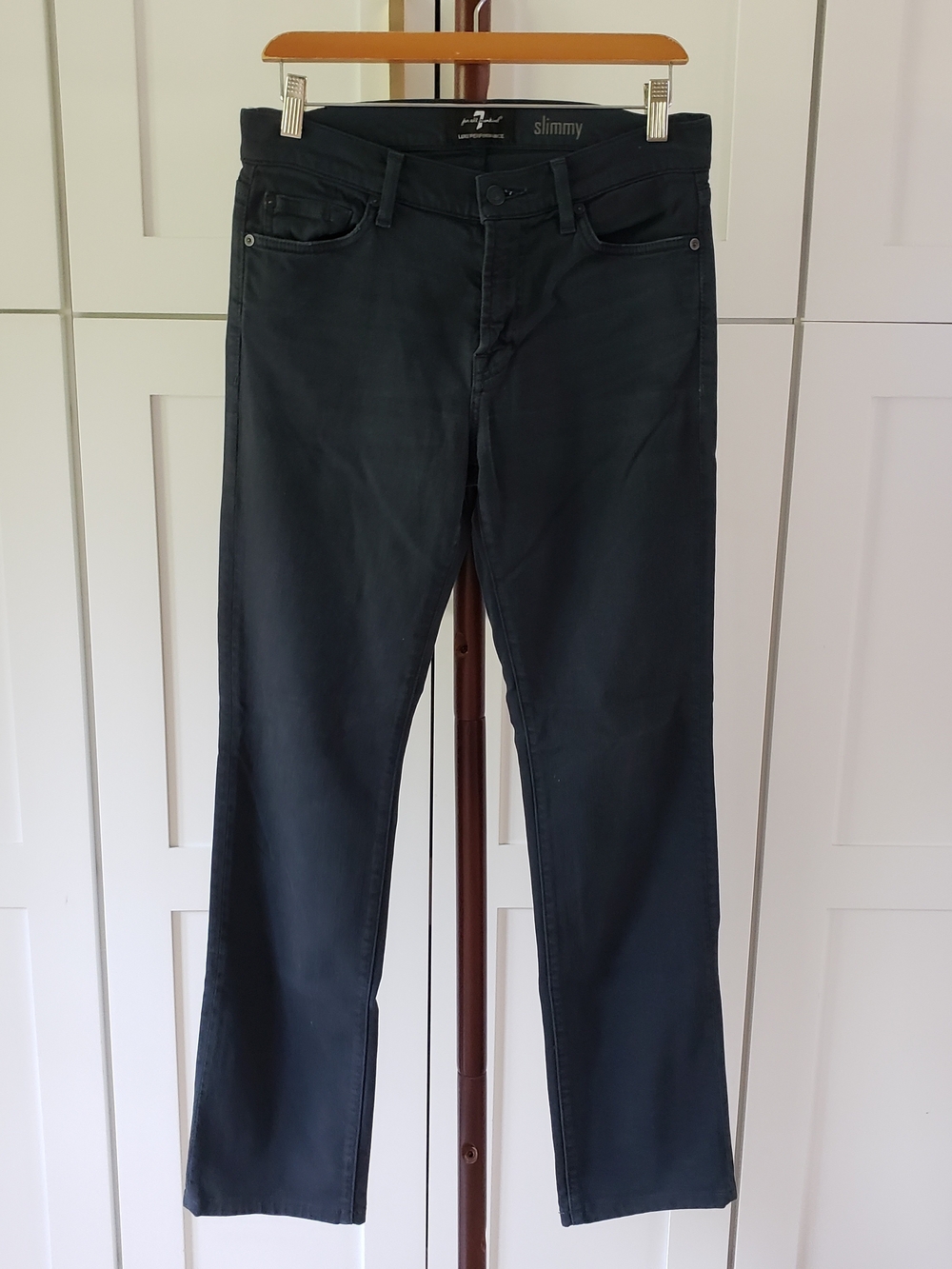 7 For All Mankind Slimmy Tapered Jeans Mens 29 Deep Blue Luxe Performance